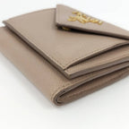 Prada Trifold Wallet Saffiano Pink Beige — view 5