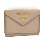 Prada Trifold Wallet Saffiano Pink Beige