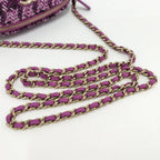 Chanel Quilted Chain Shoulder Bag Tweed Purple — view 5