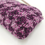 Chanel Quilted Chain Shoulder Bag Tweed Purple — view 3
