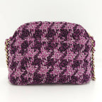 Chanel Quilted Chain Shoulder Bag Tweed Purple — view 2