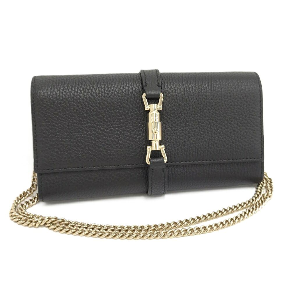 Gucci New Jackie Chain Wallet Leather Black Shoulder Bag