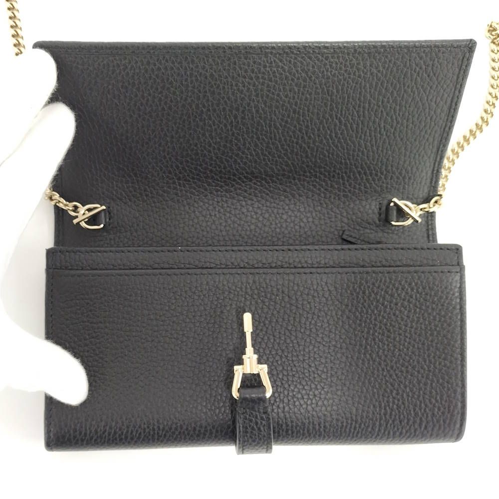 Gucci New Jackie Chain Wallet Leather Black Shoulder Bag — view 2