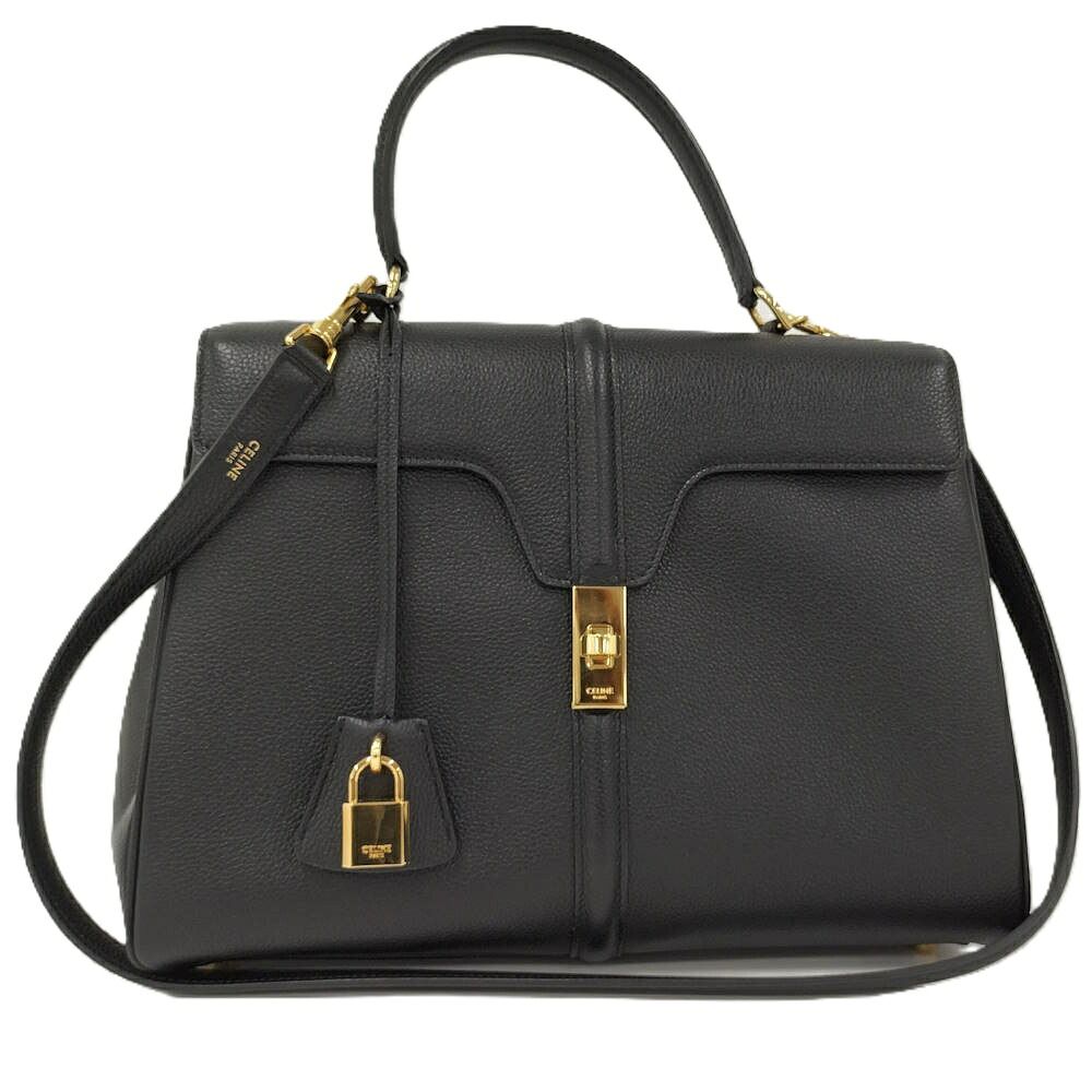 Celine Saize Medium 2-Way Bag Leather Black