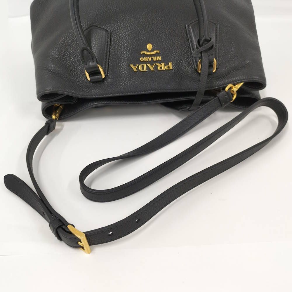 Prada 2-Way Shoulder Bag Leather Black — view 8