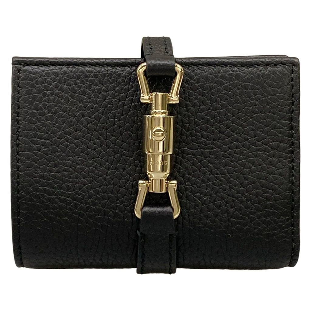 Gucci Bifold Wallet Jackie Black Silver Leather