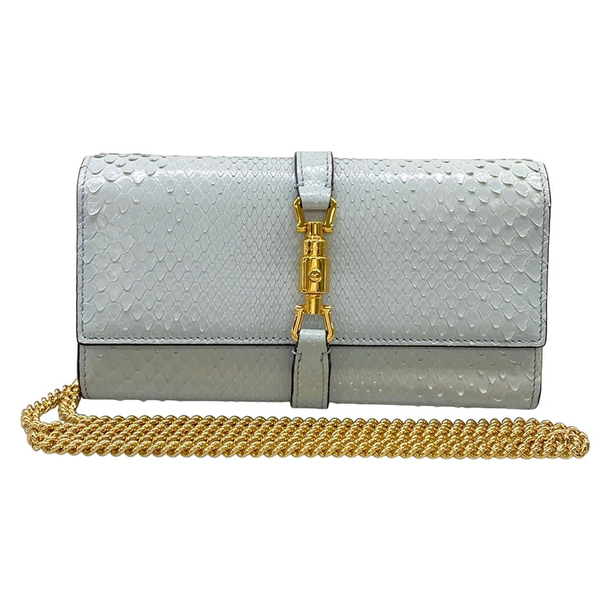 Gucci Wallet Jackie 1961 Light Blue Chain Shoulder Bag