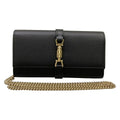 Gucci Wallet Jackie 1961 Black Chain Leather Shoulder Bag