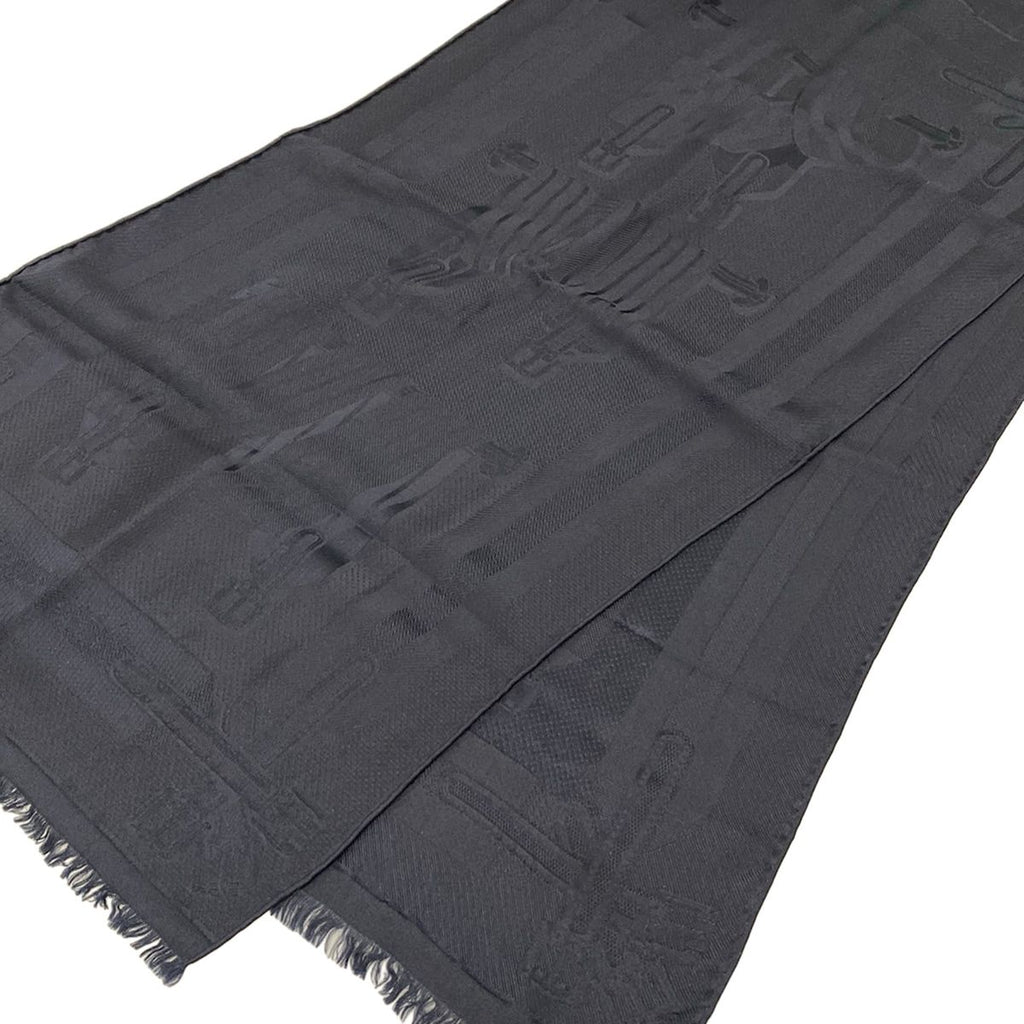 Hermes Shawl Coaching Ankle Marine Silk Scarf — view 4