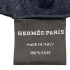 Hermes Shawl Coaching Ankle Marine Silk Scarf — view 2