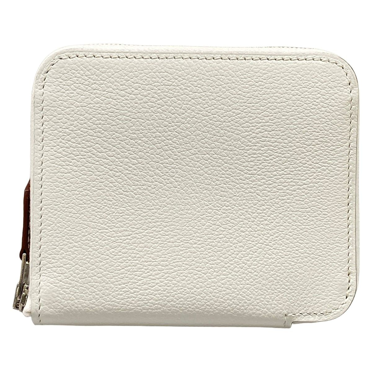Hermes Coin Purse Azap Compact Silk'in White Zip Around — view 2