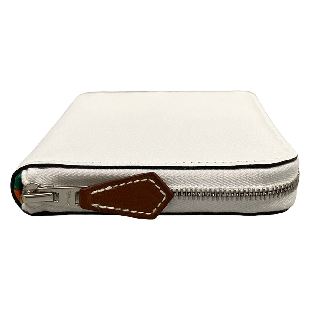 Hermes Coin Purse Azap Compact Silk'in White Zip Around — view 8