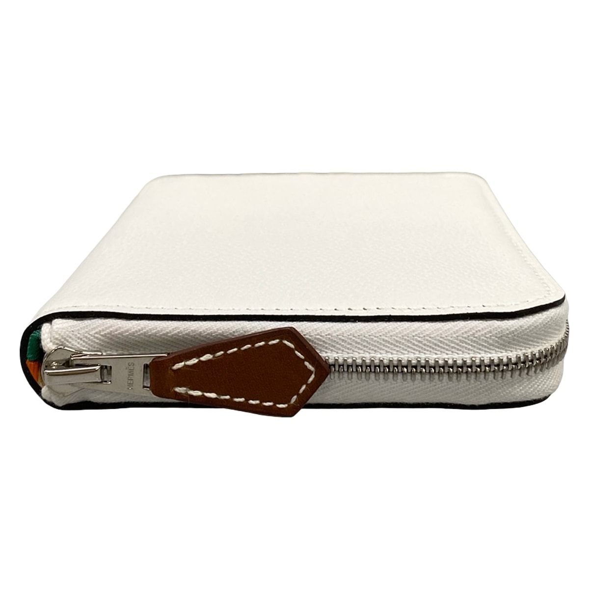 Hermes Coin Purse Azap Compact Silk'in White Zip Around — view 8