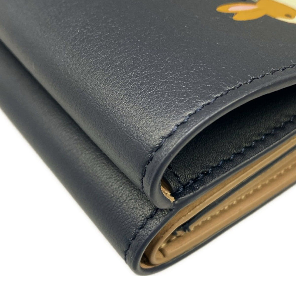 Loewe Trifold Wallet Dark Navy Silver Multi Rabbit Suna Fujita Collaboration — view 7