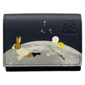 Loewe Trifold Wallet Dark Navy Silver Multi Rabbit Suna Fujita Collaboration
