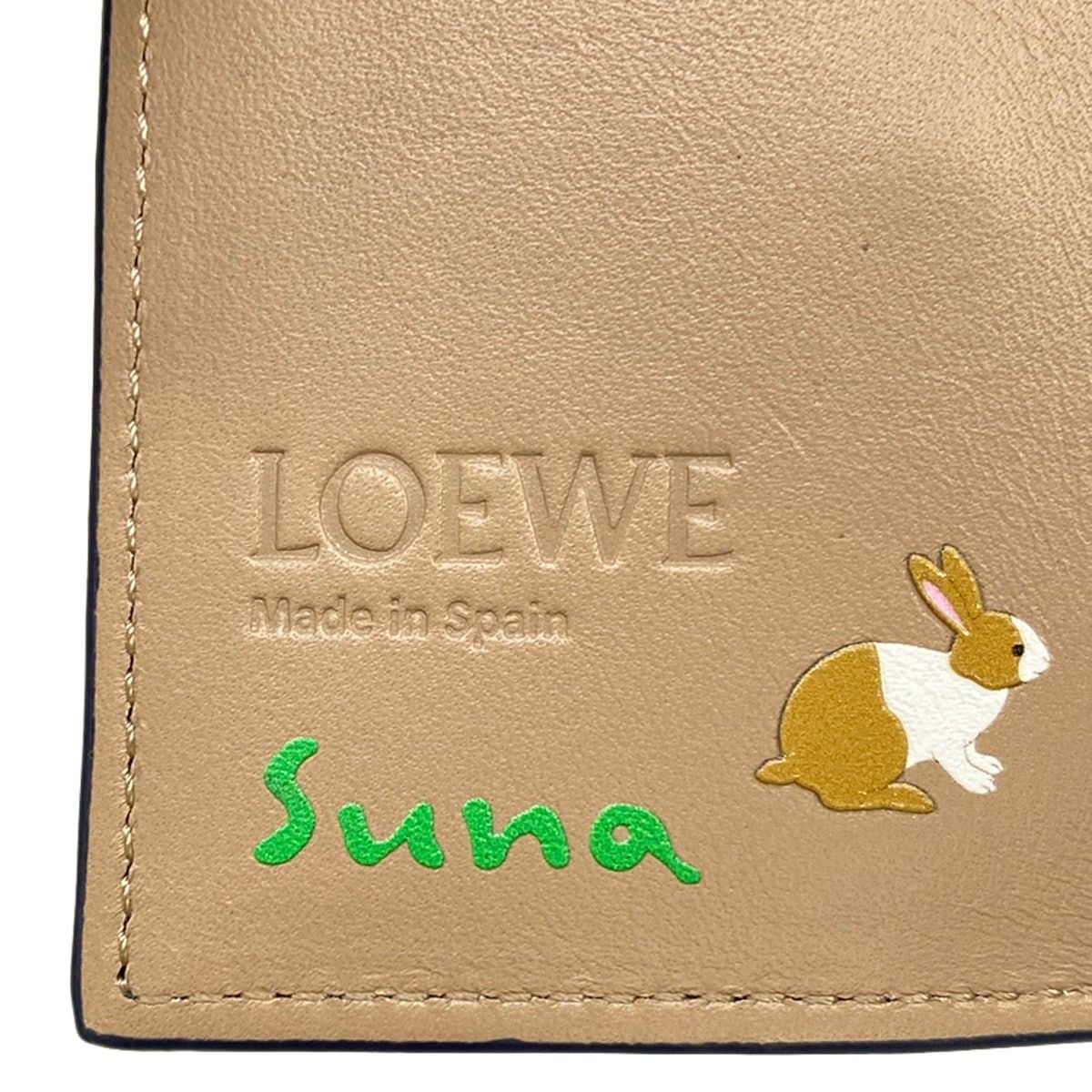Loewe Trifold Wallet Dark Navy Silver Multi Rabbit Suna Fujita Collaboration — view 5