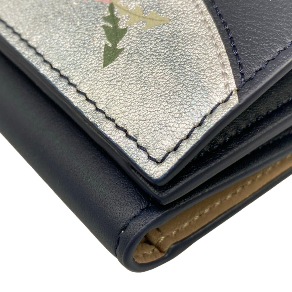 Loewe Trifold Wallet Dark Navy Silver Multi Rabbit Suna Fujita Collaboration — view 6