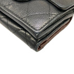 Chanel Trifold Wallet Classic Small Flap Quilted Black Silver — view 6