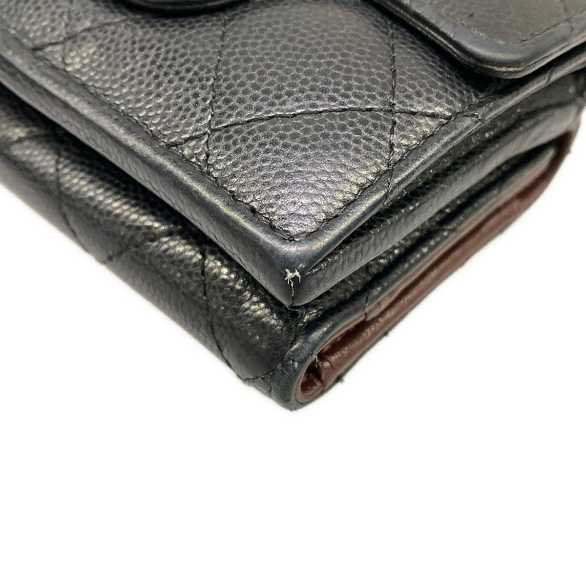 Chanel Trifold Wallet Classic Small Flap Quilted Black Silver — view 6