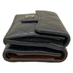 Chanel Trifold Wallet Classic Small Flap Quilted Black Silver — view 8