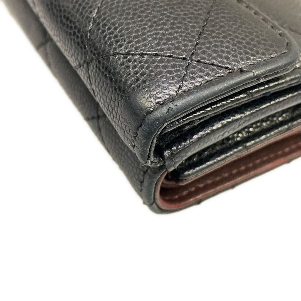 Chanel Trifold Wallet Classic Small Flap Quilted Black Silver — view 7