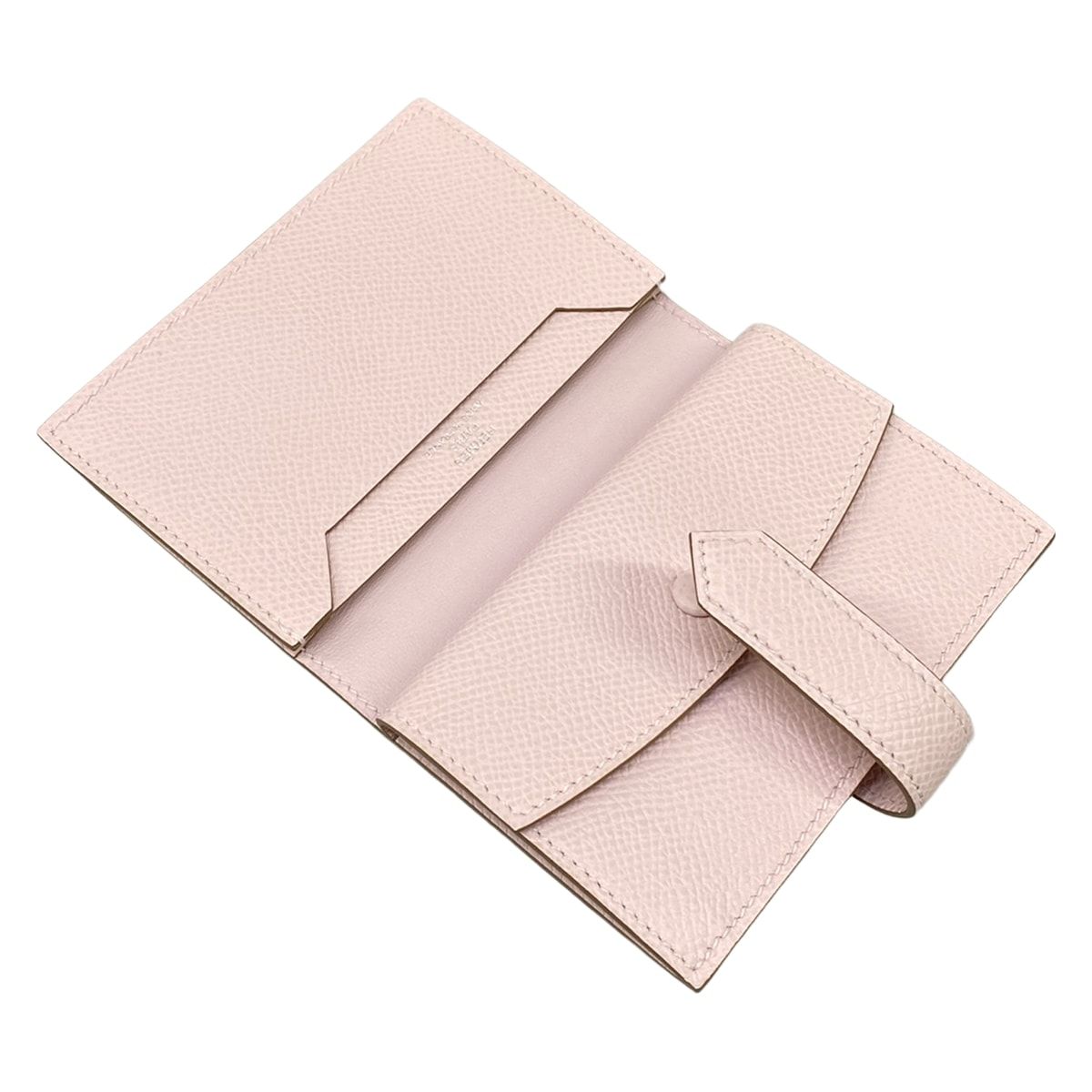 Hermes Coin Purse Bearn Mini Mauve Pale Silver — view 3