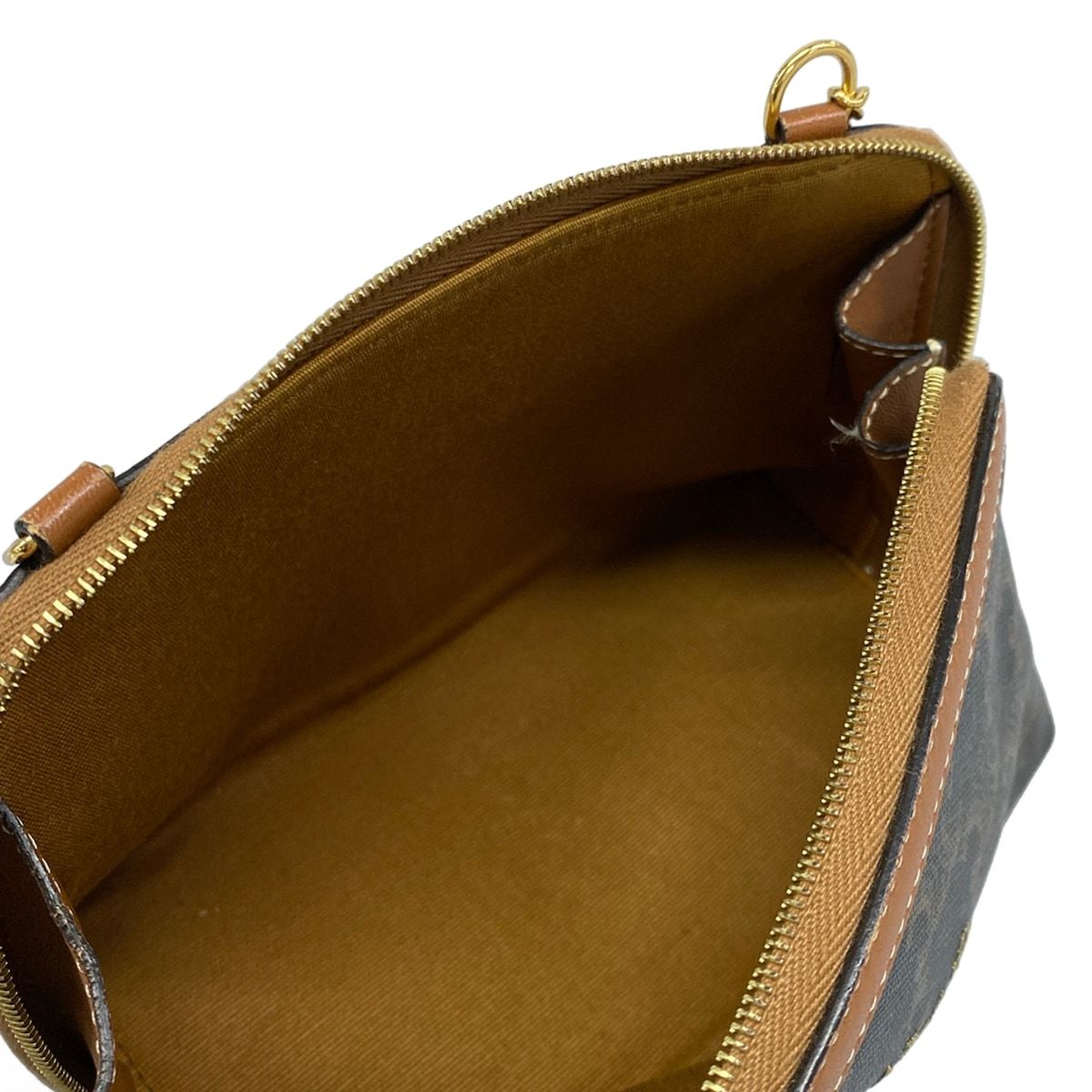 Celine Shoulder Bag Chain Clutch Tan Embroidery Leather — view 7