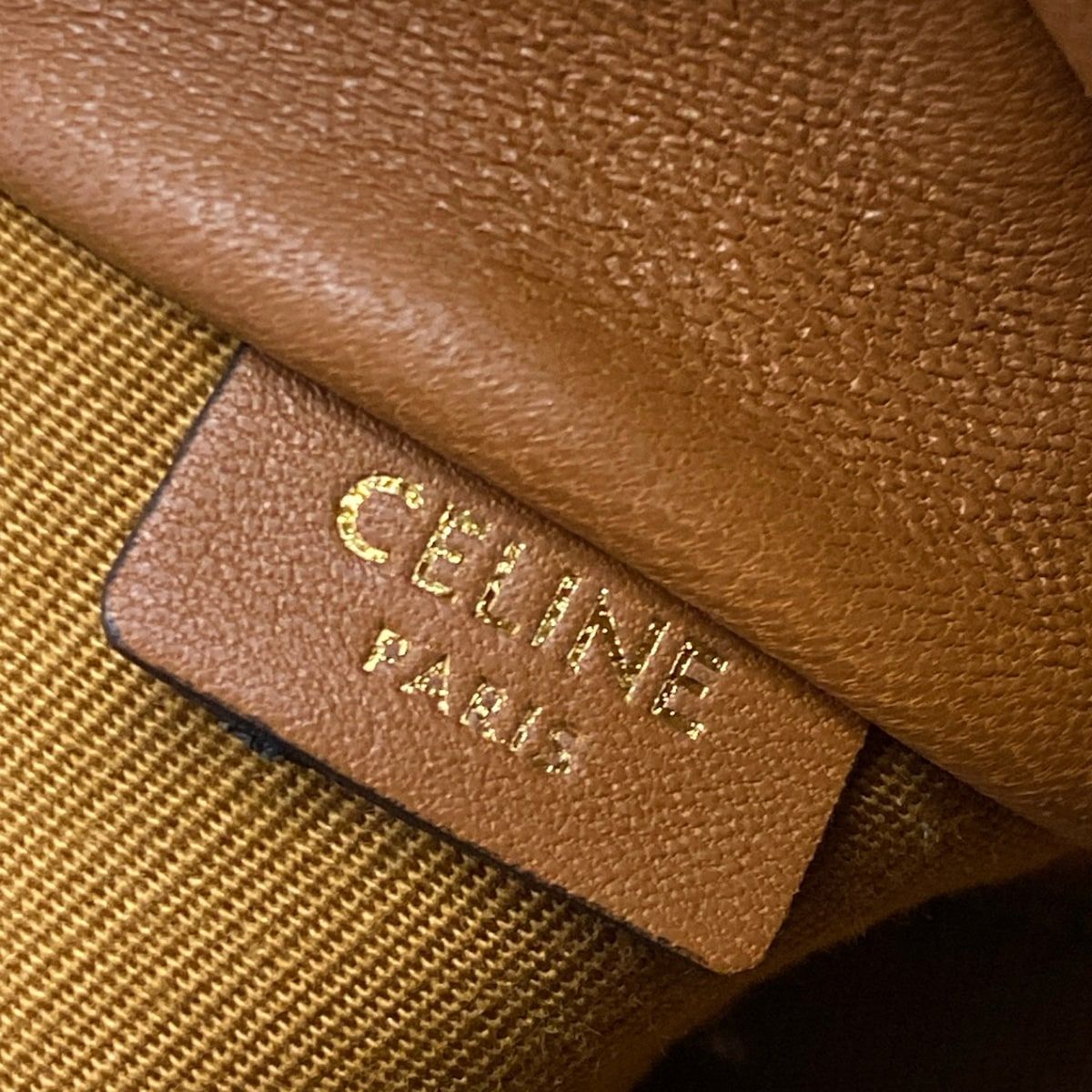 Celine Shoulder Bag Chain Clutch Tan Embroidery Leather — view 8