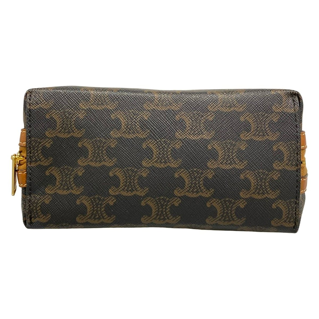 Celine Shoulder Bag Chain Clutch Tan Embroidery Leather — view 5