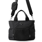 Prada Re-Nylon Triangle Logo 2-Way Shoulder Bag Black