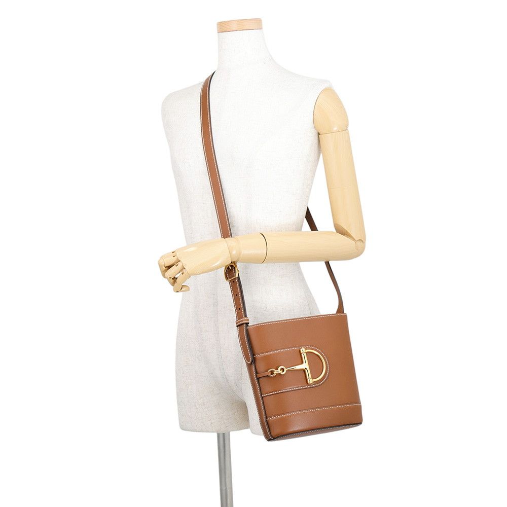 Gucci Shoulder Bag Horsebit Small Bucketbag Leather 2-Way — view 5