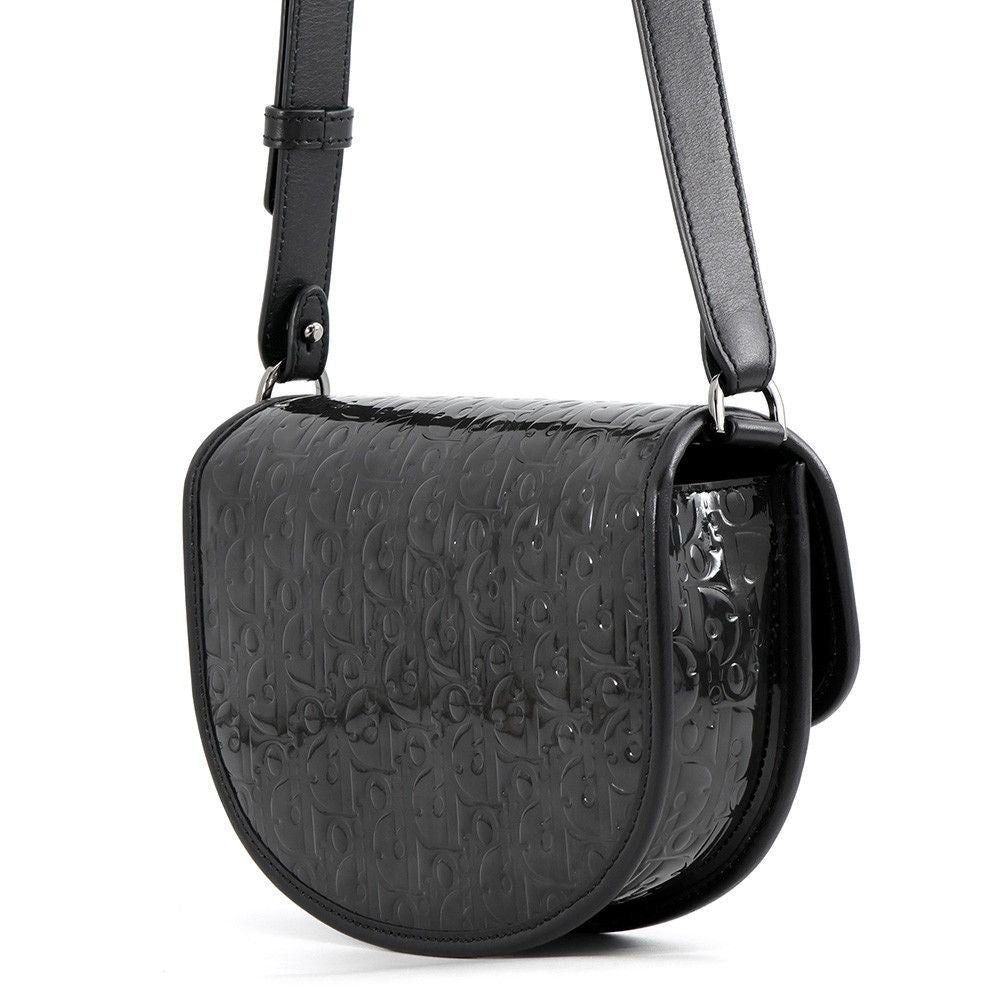 Dior Shoulder Bag Gallop Mini Oblique Patent Leather Black — view 2