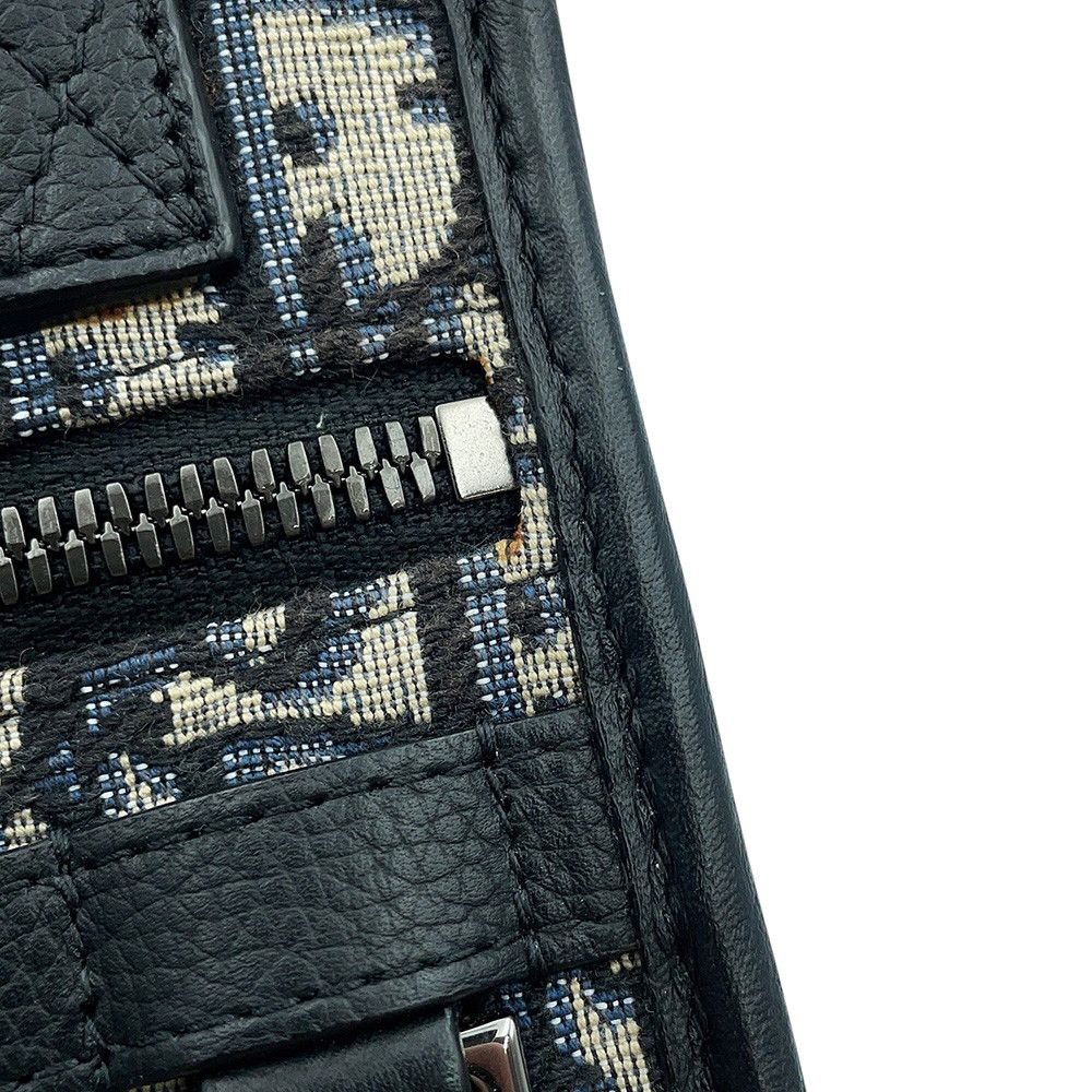 Dior Handbag Oblique North South Mini Canvas Grained Black — view 7