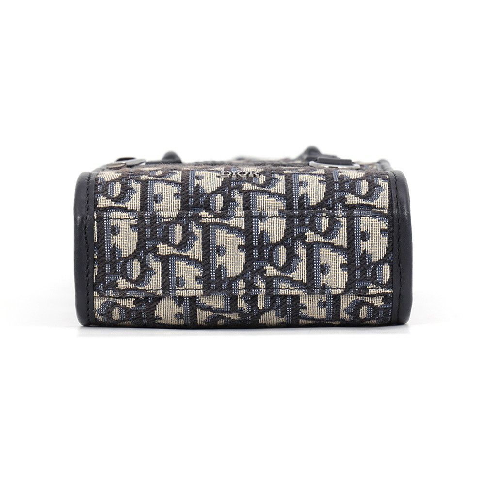 Dior Handbag Oblique North South Mini Canvas Grained Black — view 3