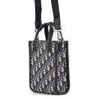 Dior Handbag Oblique North South Mini Canvas Grained Black — view 2