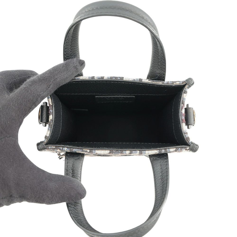Dior Handbag Oblique North South Mini Canvas Grained Black — view 6
