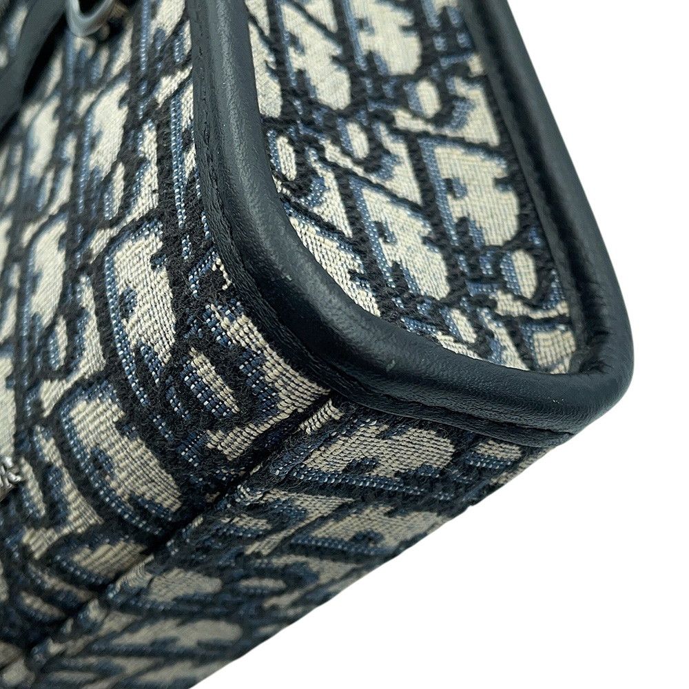 Dior Handbag Oblique North South Mini Canvas Grained Black — view 8