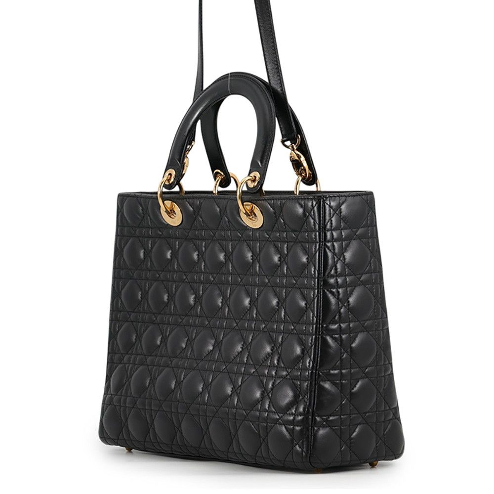 Dior Handbag Lady Cannage Large 2-Way Black — view 2