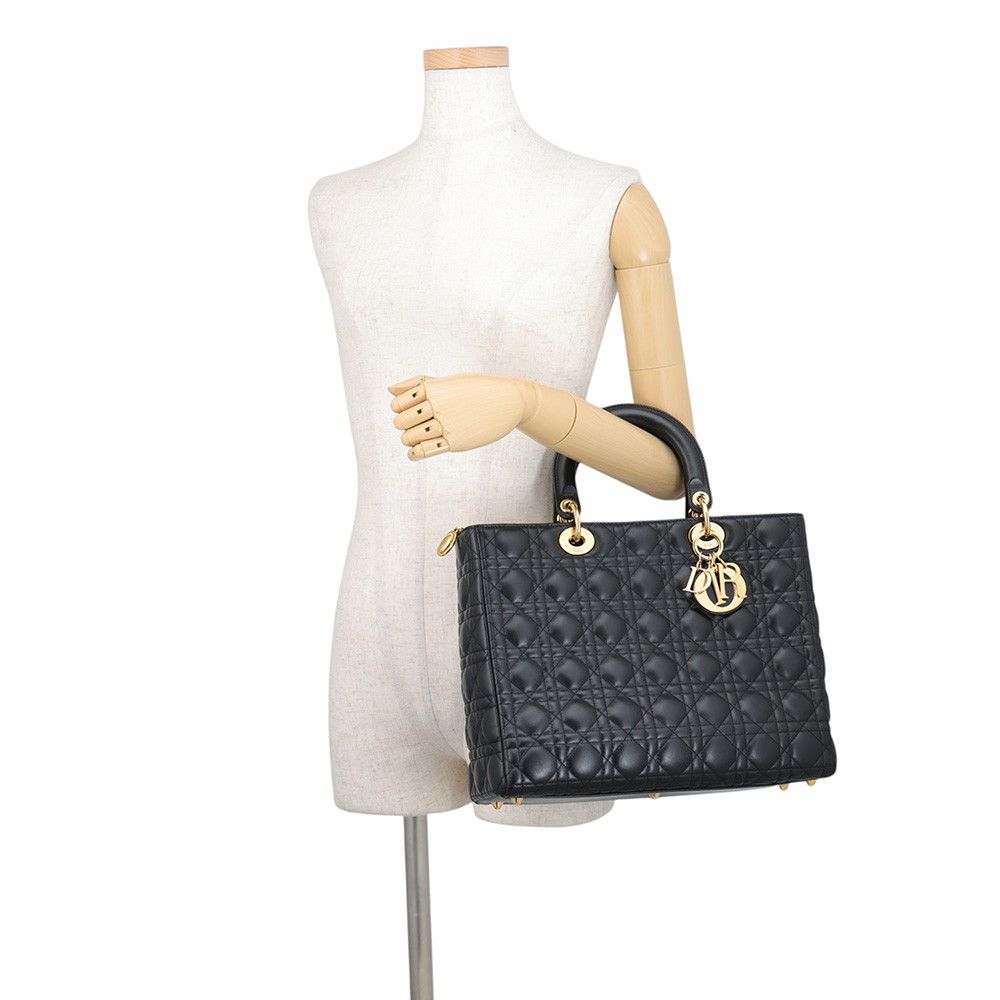 Dior Handbag Lady Cannage Large 2-Way Black — view 4