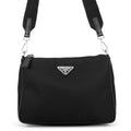 Prada Shoulder Bag Re-Nylon Saffiano Leather Black