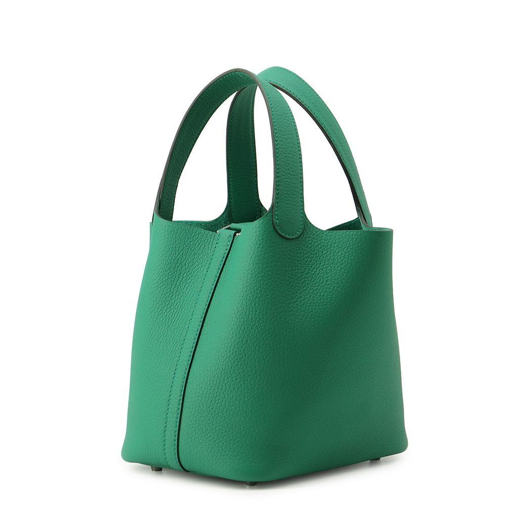Hermes Handbag Picotin Lock PM Vert Vertigo Silver Taurillon Clemence — view 2