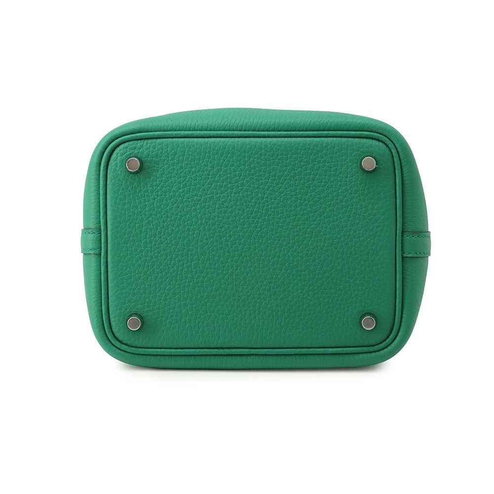Hermes Handbag Picotin Lock PM Vert Vertigo Silver Taurillon Clemence — view 3