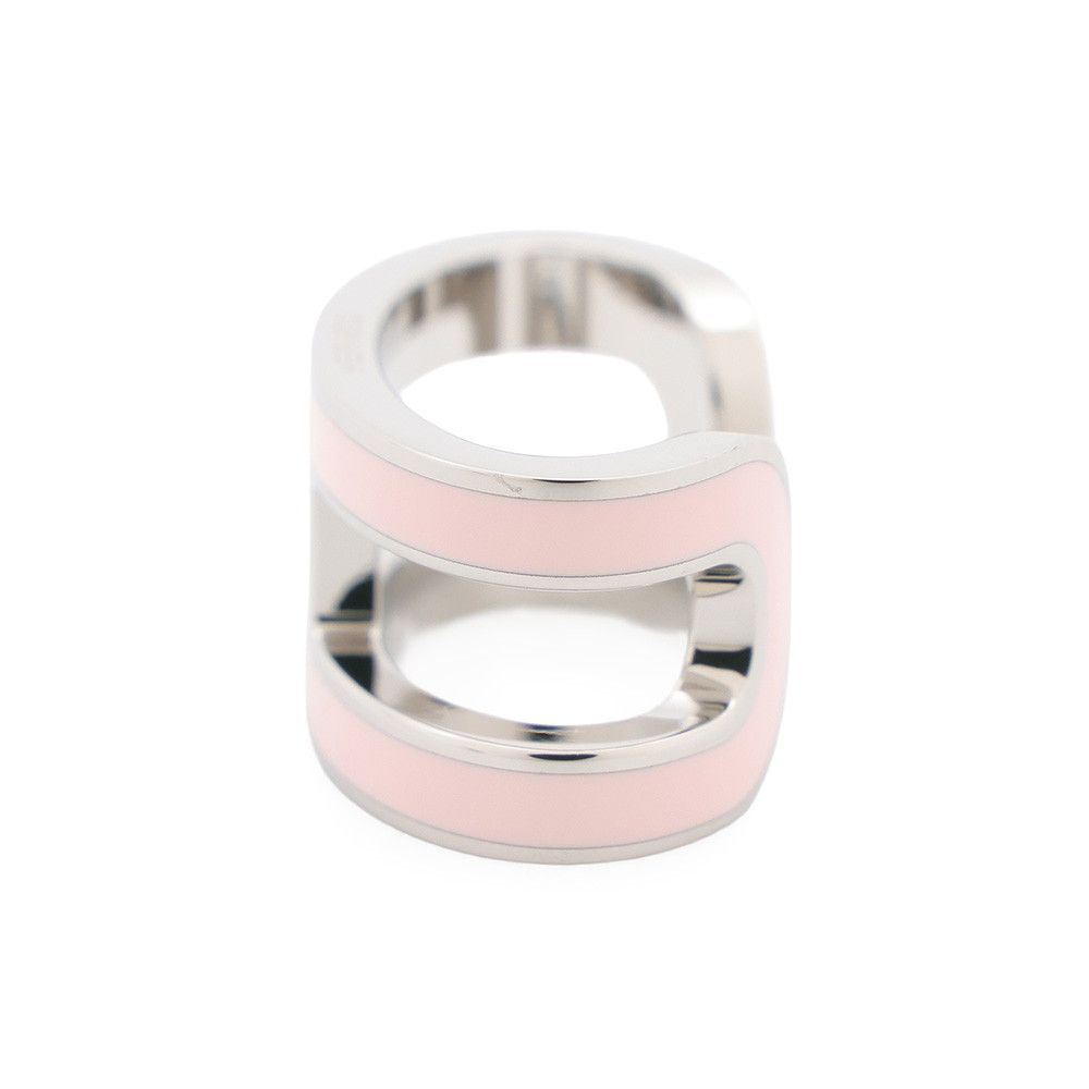Hermes Ear Cuff Pop H Rose Dragee Silver Earrings — view 2