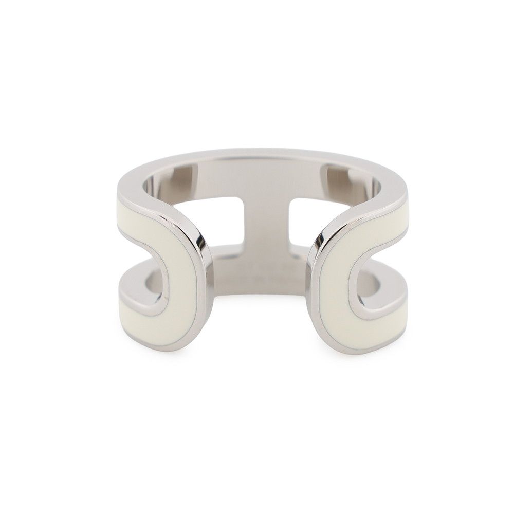 Hermes Ear Cuff Pop H White Silver Earrings — view 3