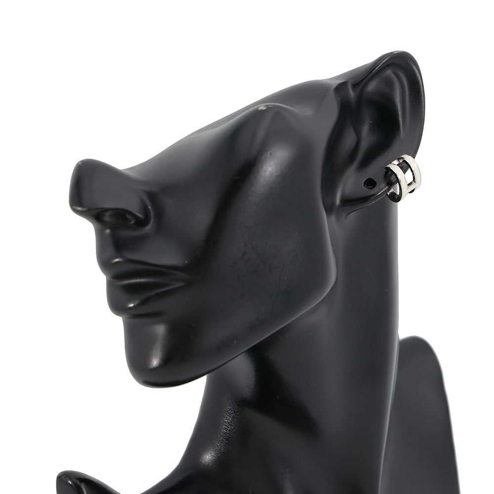 Hermes Ear Cuff Pop H White Silver Earrings — view 4