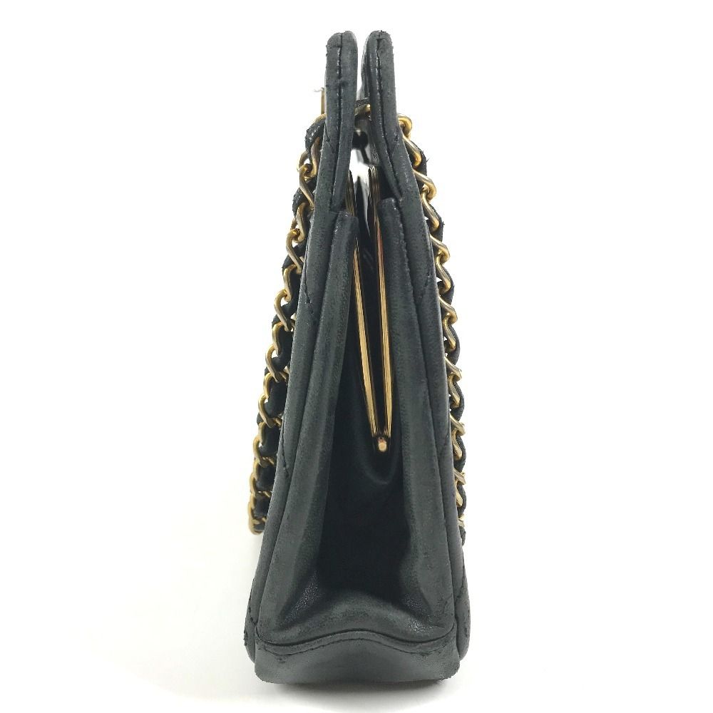Chanel Shoulder Bag CC Logo Vintage Leather Black — view 3