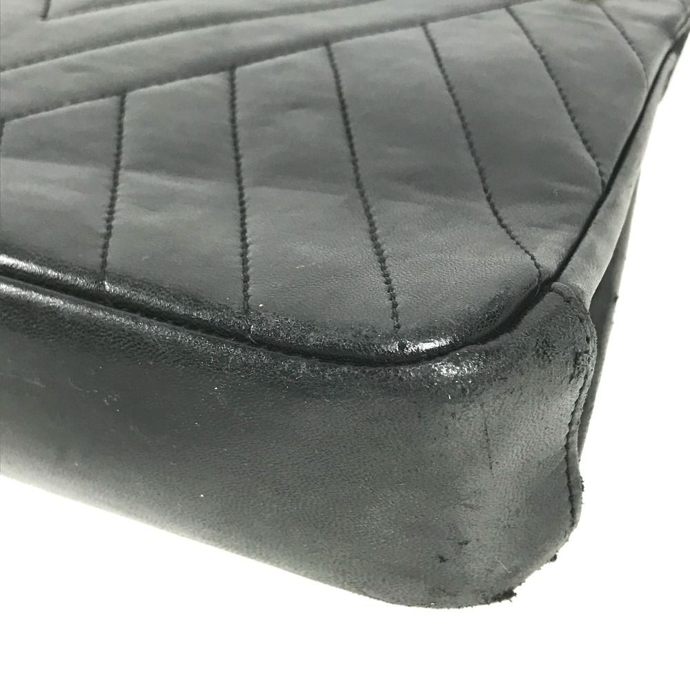 Chanel Shoulder Bag CC Logo Vintage Leather Black — view 6