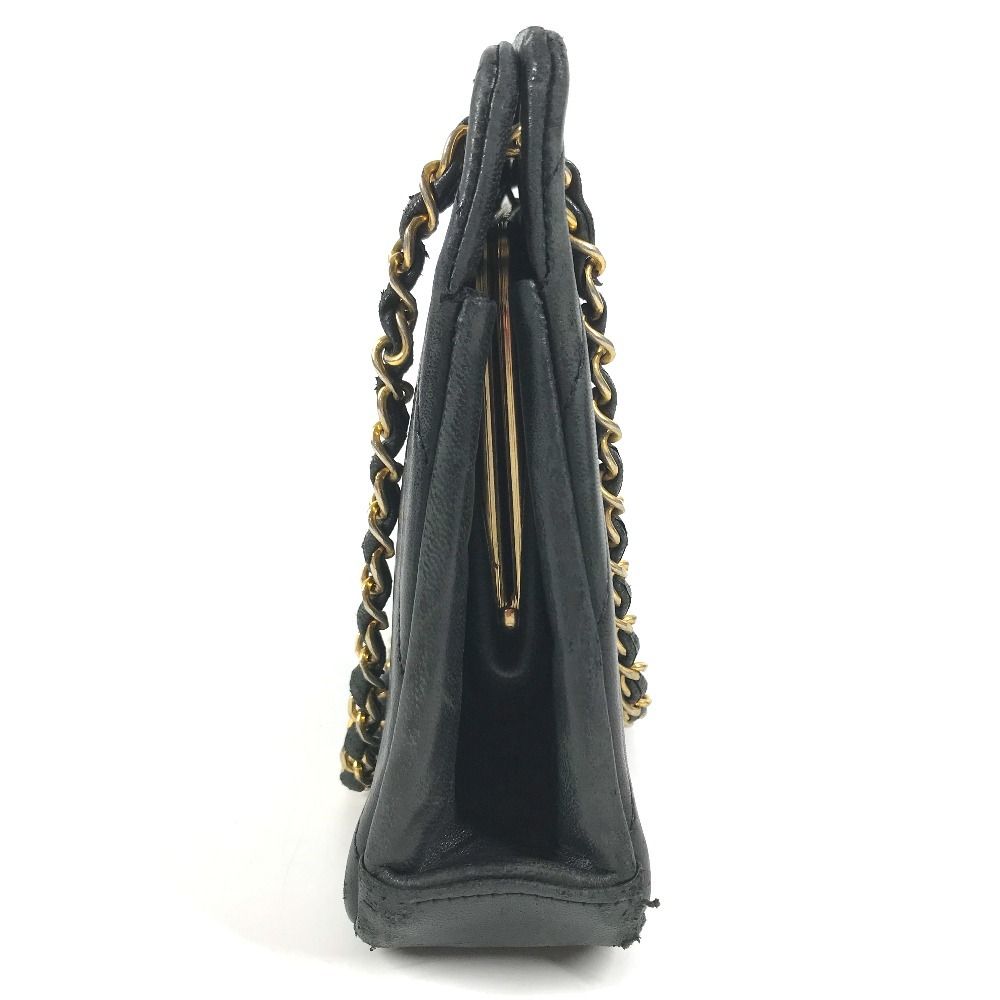 Chanel Shoulder Bag CC Logo Vintage Leather Black — view 4