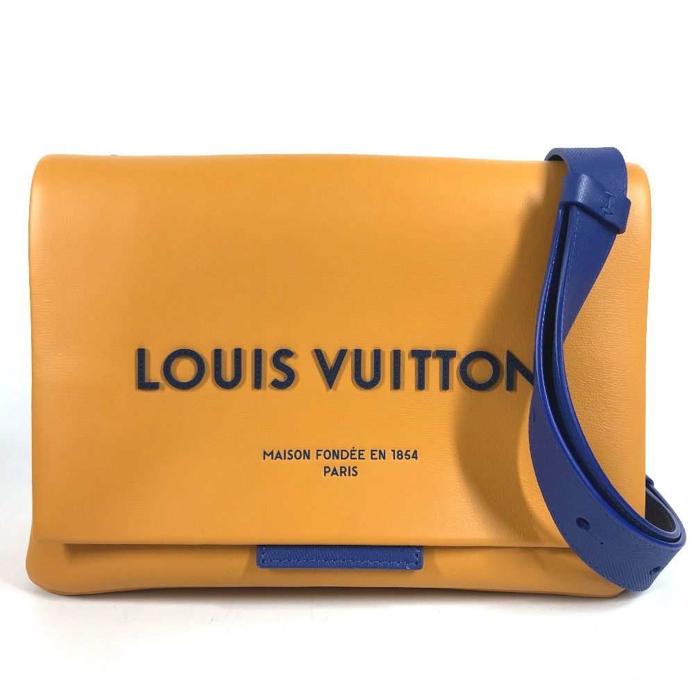 Louis Vuitton Shoulder Bag Takeout Messenger Logo Leather Saffron Orange