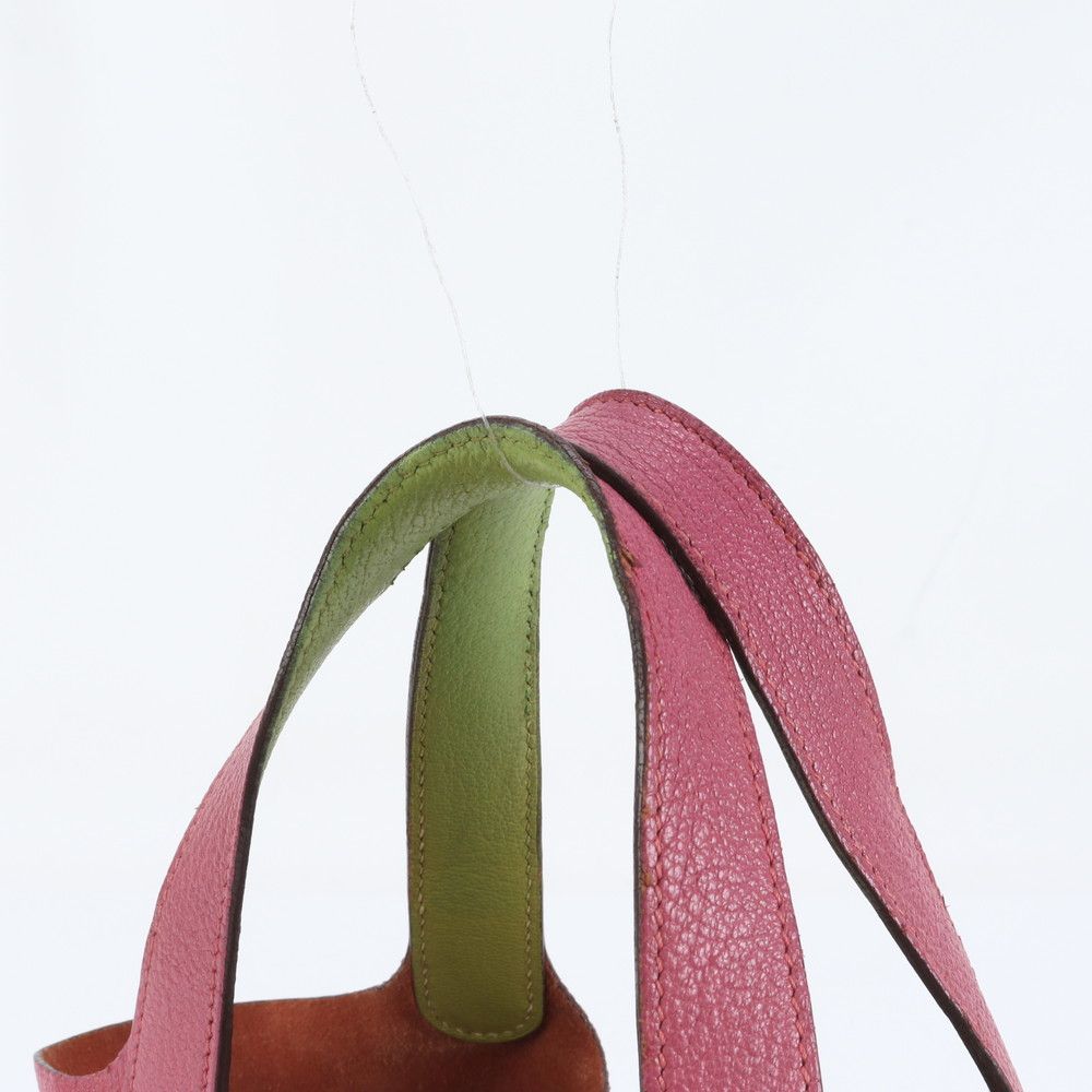 Hermes Picotin PM Leather Handbag Tote Pink — view 2